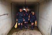 23 September 2017; Match officials lead the team out prior to the Continental Tyres Women's National League Cup Final match between Peamount United and Shelbourne Ladies at Greenogue in Dublin. Photo by Stephen McCarthy/Sportsfile