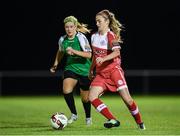 23 September 2017; Siobhan Killeen of Shelbourne Ladies in action against Lauren Kealy of Peamount United during the Continental Tyres Women's National League Cup Final match between Peamount United and Shelbourne Ladies at Greenogue in Dublin. Photo by Stephen McCarthy/Sportsfile