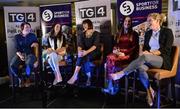 23 September 2017; Attendees, from left, Irish Rugby Legend Lindsay Peat, Champion Jockey Rachael Blackmore, MC Gráinne McElwain, World and Europe Boxing medallist Kellie Harrington, and All-Ireland Ladies Football winner Valerie Mulcahy, during Women in Sport: the Challenges and Opportunities discussion panel. Women in Sport: The Challenges and Opportunities TG4 in partnership with Sport for Business, hosted a panel discussion entitled Women in Sport, the Challenges and Opportunities. The panel discussion took place at the Croke Park Hotel on Saturday September 23rd. The chairperson on the night was Gráinne McElwain and the panellists were: Irish Rugby Legend Lindsay Peat, All-Ireland Ladies Football winner Valerie Mulcahy, World and Europe Boxing medallist Kellie Harrington, and Champion Jockey Rachael Blackmore. The Croke Park Hotel in Dublin. Photo by Piaras Ó Mídheach/Sportsfile