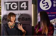 23 September 2017; MC Gráinne McElwain, left, and World and Europe Boxing medallist Kellie Harrington in attendance during Women in Sport: the Challenges and Opportunities discussion panel. Women in Sport: The Challenges and Opportunities TG4 in partnership with Sport for Business, hosted a panel discussion entitled Women in Sport, the Challenges and Opportunities. The panel discussion took place at the Croke Park Hotel on Saturday September 23rd. The chairperson on the night was Gráinne McElwain and the panellists were: Irish Rugby Legend Lindsay Peat, All-Ireland Ladies Football winner Valerie Mulcahy, World and Europe Boxing medallist Kellie Harrington, and Champion Jockey Rachael Blackmore. The Croke Park Hotel in Dublin. Photo by Piaras Ó Mídheach/Sportsfile