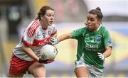 24 September 2017; Annie Crozier of Derry in action against Naomi McManus of Fermanagh during the TG4 Ladies Football All-Ireland Junior Championship Final match between Derry and Fermanagh at Croke Park in Dublin. Photo by Cody Glenn/Sportsfile