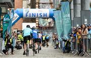 24 September 2017; Cllr. Janice Boylan was on hand in Smithfield, to officially start the biggest cycling event of its kind to take place in Dublin. The Great Dublin Bike Ride is an initiative from Sport Ireland who work in conjunction with Dublin City Council, Healthy Ireland, Fingal County Council and Cycling Ireland.The Great Dublin Bike Ride was a flagship event in Ireland for the European Week of Sport (23 - 30 September) and encourages everyone to #BeActive. The Gardaí, Luas, Dublin Bus and Civil Defence worked hard with the various city and county councils to ensure the safety and enjoyment of participants on the day. Pictured is a general view of the finish area, at The Great Dublin Bike Ride 2017, Smithfield Square, Dublin. Photo by Seb Daly/Sportsfile