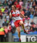 24 September 2017; Ciara McGurk of Derry celebrates scoring her side's first goal during the TG4 Ladies Football All-Ireland Junior Championship Final match between Derry and Fermanagh at Croke Park in Dublin. Photo by Cody Glenn/Sportsfile