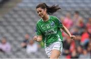 24 September 2017; Róisín O'Reilly of Fermanagh celebrates after her side's first goal during the TG4 Ladies Football All-Ireland Junior Championship Final match between Derry and Fermanagh at Croke Park in Dublin. Photo by Brendan Moran/Sportsfile