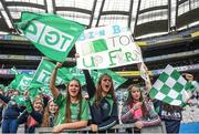 24 September 2017; Fermanagh supporters during the TG4 Ladies Football All-Ireland Junior Championship Final match between Derry and Fermanagh at Croke Park in Dublin. Photo by Cody Glenn/Sportsfile