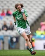24 September 2017; Sharon Murphy of Fermanagh celebrates scoring the game-tying goal from the penalty mark during the TG4 Ladies Football All-Ireland Junior Championship Final match between Derry and Fermanagh at Croke Park in Dublin. Photo by Cody Glenn/Sportsfile
