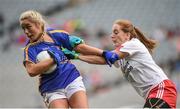 24 September 2017; Aisling McCarthy of Tipperary in action against Shannon Cunningham of Tyrone during the TG4 Ladies Football All-Ireland Intermediate Championship Final match between Tipperary and Tyrone at Croke Park in Dublin. Photo by Cody Glenn/Sportsfile