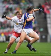 24 September 2017; Siobhán Condon of Tipperary in action against Niamh O'Neill of Tyrone during the TG4 Ladies Football All-Ireland Intermediate Championship Final match between Tipperary and Tyrone at Croke Park in Dublin. Photo by Brendan Moran/Sportsfile