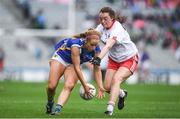 24 September 2017; Niamh Lonergan of Tipperary in action against Christiane Hunter of Tyrone during the TG4 Ladies Football All-Ireland Intermediate Championship Final match between Tipperary and Tyrone at Croke Park in Dublin. Photo by Brendan Moran/Sportsfile