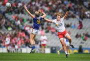 24 September 2017; Jennifer Grant of Tipperary in action against Niamh O'Neill of Tyrone during the TG4 Ladies Football All-Ireland Intermediate Championship Final match between Tipperary and Tyrone at Croke Park in Dublin. Photo by Brendan Moran/Sportsfile