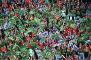 24 September 2017; Supporters from both teams during the TG4 Ladies Football All-Ireland Senior Championship Final match between Dublin and Mayo at Croke Park in Dublin. Photo by Cody Glenn/Sportsfile