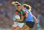 24 September 2017; Grace Kelly of Mayo in action against Rachel Ruddy of Dublin during the TG4 Ladies Football All-Ireland Senior Championship Final match between Dublin and Mayo at Croke Park in Dublin. Photo by Brendan Moran/Sportsfile