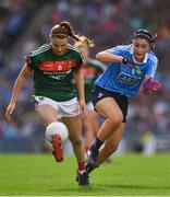 24 September 2017; Aileen Gilroy of Mayo in action against Olwen Carey of Dublin during the TG4 Ladies Football All-Ireland Senior Championship Final match between Dublin and Mayo at Croke Park in Dublin. Photo by Brendan Moran/Sportsfile
