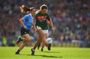 24 September 2017; Niamh Kelly of Mayo in action against Sinéad Goldrick of Dublin during the TG4 Ladies Football All-Ireland Senior Championship Final match between Dublin and Mayo at Croke Park in Dublin. Photo by Brendan Moran/Sportsfile