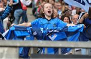 24 September 2017; Dublin supporters celebrate during the TG4 Ladies Football All-Ireland Senior Championship Final match between Dublin and Mayo at Croke Park in Dublin. Photo by Cody Glenn/Sportsfile