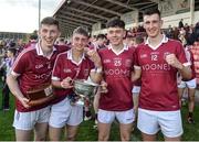 24 September 2017; Paul McNeill, Keelan Feeney, James McCloskey and Meehaul McGrath, Slaughtneil players celebrate with the John McLaughlin cup after the Derry County Senior Football Championship Final match between Slaughtneil and Ballinascreen at Celtic Park in Derry. Photo by Oliver McVeigh/Sportsfile