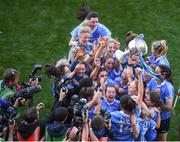 24 September 2017; Dublin goalkeeper Ciara Trant and team-mates celebrate with the cup following the TG4 Ladies Football All-Ireland Senior Championship Final match between Dublin and Mayo at Croke Park in Dublin. Photo by Stephen McCarthy/Sportsfile