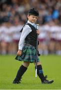 24 September 2017; The youthful leader of the St Colmcilles Pipe band during the pre match parade in the Derry County Senior Football Championship Final match between Slaughtneil and Ballinascreen at Celtic Park in Derry. Photo by Oliver McVeigh/Sportsfile