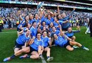 24 September 2017; The Dublin team celebrate with the Brendan Martin Cup after the TG4 Ladies Football All-Ireland Senior Championship Final match between Dublin and Mayo at Croke Park in Dublin. Photo by Brendan Moran/Sportsfile