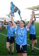 24 September 2017; Noelle Healy of Dublin celebrates with the trophy following the TG4 Ladies Football All-Ireland Senior Championship Final match between Dublin and Mayo at Croke Park in Dublin. Photo by Cody Glenn/Sportsfile