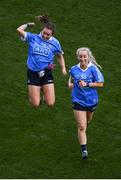 24 September 2017; Kate Fitzgibbon, left, and Aoife Curran of Dublin celebrate following the TG4 Ladies Football All-Ireland Senior Championship Final match between Dublin and Mayo at Croke Park in Dublin. Photo by Stephen McCarthy/Sportsfile