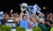 24 September 2017; Dublin captain Sinéad Aherne lifts the Brendan Martin Cup after the TG4 Ladies Football All-Ireland Senior Championship Final match between Dublin and Mayo at Croke Park in Dublin. Photo by Brendan Moran/Sportsfile