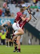8 July 2012; Jonathan Glynn, right, celebrates with Iarla Tannian, Galway, after the game. Leinster GAA Hurling Senior Championship Final, Kilkenny v Galway, Croke Park, Dublin. Picture credit: Daire Brennan / SPORTSFILE