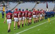 8 July 2012; The Galway team during the pre-match parade. Leinster GAA Hurling Senior Championship Final, Kilkenny v Galway, Croke Park, Dublin. Picture credit: Daire Brennan / SPORTSFILE
