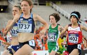 10 July 2012; Sarah Collins, 1345, Ireland, in action alongside Misuzu Nakahara, 1402, Japan, during the Women's 3000m, where she finished in 13th place. IAAF World Junior Athletics Championships, Montjuïc Olympic Stadium, Barcelona, Spain. Picture credit: Brendan Moran / SPORTSFILE
