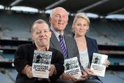 11 July 2012; Author Enda McEvoy with Kilkenny hurling great Eddie Keher, centre, and RTE Sport's Evanne Ni Chuilinn at the launch of The Godfather of Modern Hurling - The Father Tommy Maher Story by Enda McEvoy. Croke Park, Dublin. Picture credit: Brian Lawless / SPORTSFILE