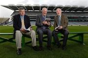 11 July 2012; At the launch of The Godfather of Modern Hurling - The Father Tommy Maher Story by Enda McEvoy are, from left, former Tipperary manager Michael 'Babs' Keating, Kilkenny hurling great Eddie Keher, and Ted Walsh, racehorse trainer. Croke Park, Dublin. Picture credit: Brian Lawless / SPORTSFILE