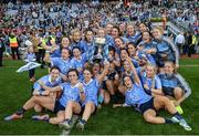 24 September 2017; The Dublin team celebrate with the Brendan Martin Cup following the TG4 Ladies Football All-Ireland Senior Championship Final match between Dublin and Mayo at Croke Park in Dublin. Photo by Cody Glenn/Sportsfile