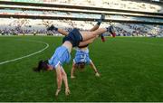 24 September 2017; Sinéad Goldrick and Niamh Collins of Dublin celebrate with cartwheels following the TG4 Ladies Football All-Ireland Senior Championship Final match between Dublin and Mayo at Croke Park in Dublin. Photo by Cody Glenn/Sportsfile