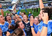 24 September 2017; Dublin goalkeeper Ciara Trant and her team-mates celebrate with the Brendan Martin Cup after the TG4 Ladies Football All-Ireland Senior Championship Final match between Dublin and Mayo at Croke Park in Dublin. Photo by Brendan Moran/Sportsfile
