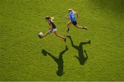 24 September 2017; Grace Kelly of Mayo in action against Carla Rowe of Dublin during the TG4 Ladies Football All-Ireland Senior Championship Final match between Dublin and Mayo at Croke Park in Dublin. Photo by Stephen McCarthy/Sportsfile