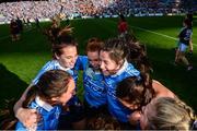 24 September 2017; Dublin team-mates celebrate following the TG4 Ladies Football All-Ireland Senior Championship Final match between Dublin and Mayo at Croke Park in Dublin. Photo by Cody Glenn/Sportsfile