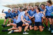 24 September 2017; Sinéad Goldrick, Niamh McEvoy and Dublin team-mates celebrate following the TG4 Ladies Football All-Ireland Senior Championship Final match between Dublin and Mayo at Croke Park in Dublin. Photo by Cody Glenn/Sportsfile