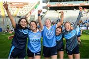 24 September 2017; Dublin team-mates following the TG4 Ladies Football All-Ireland Senior Championship Final match between Dublin and Mayo at Croke Park in Dublin. Photo by Cody Glenn/Sportsfile