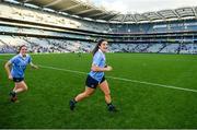 24 September 2017; Niamh Collins, right, and Sinéad Goldrick of Dublin following the TG4 Ladies Football All-Ireland Senior Championship Final match between Dublin and Mayo at Croke Park in Dublin. Photo by Cody Glenn/Sportsfile