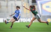 24 September 2017; Sinéad Aherne of Dublin in action against Sarah Tierney of Mayo during the TG4 Ladies Football All-Ireland Senior Championship Final match between Dublin and Mayo at Croke Park in Dublin. Photo by Cody Glenn/Sportsfile