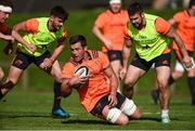 25 September 2017; CJ Stander of Munster in action against Bill Johnston and Duncan Casey during Munster Rugby Squad Training at the University of Limerick in Limerick. Photo by Diarmuid Greene/Sportsfile