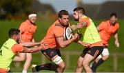 25 September 2017; CJ Stander of Munster in action against Bill Johnston and Duncan Casey during Munster Rugby Squad Training at the University of Limerick in Limerick. Photo by Diarmuid Greene/Sportsfile