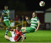 25 September 2017; Ryan Connolly of Shamrock Rovers is tackled by Paul O’Conor of St Patrick’s Athletic during the SSE Airtricity League Premier Division match between St Patrick's Athletic and Shamrock Rovers at Richmond Park, in Dublin. Photo by Seb Daly/Sportsfile