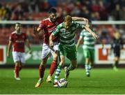 25 September 2017; Ryan Connolly of Shamrock Rovers in action against Killian Brennan of St Patrick’s Athletic during the SSE Airtricity League Premier Division match between St Patrick's Athletic and Shamrock Rovers at Richmond Park, in Dublin. Photo by Seb Daly/Sportsfile