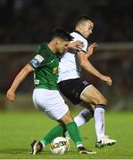 25 September 2017; Jimmy Keohane of Cork City is tackled by Robbie Benson of Dundalk during the SSE Airtricity Premier Division match between Cork City and Dundalk at Turners Cross, in Cork. Photo by Eóin Noonan/Sportsfile