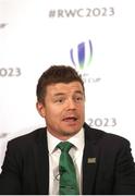 25 September 2017; Brian O'Driscoll during the Rugby World Cup 2023 Bid Presentations at he Royal Garden Hotel in London, England. Photo by Christopher Lee / World Rugby via Sportsfile