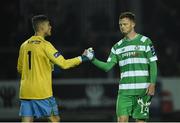 25 September 2017; Lukas Skowron of St Patrick’s Athletic shakes hands with Gary Shaw of Shamrock Rovers following the SSE Airtricity League Premier Division match between St Patrick's Athletic and Shamrock Rovers at Richmond Park, in Dublin. Photo by Seb Daly/Sportsfile