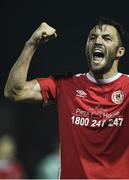 25 September 2017; Killian Brennan of St Patrick’s Athletic celebrates following his side's victory during the SSE Airtricity League Premier Division match between St Patrick's Athletic and Shamrock Rovers at Richmond Park, in Dublin. Photo by Seb Daly/Sportsfile