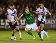 25 September 2017; Stephen Dooley of Cork City in action against Robbie Benson, right, and Sean Gannon of Dundalk during the SSE Airtricity Premier Division match between Cork City and Dundalk at Turners Cross in Cork. Photo by Stephen McCarthy/Sportsfile