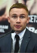 27 September 2017; Carl Frampton during a press conference to announce the Frampton Reborn Boxing Promotion by Frank Warren at the Ulster Hall in Belfast. Photo by Oliver McVeigh/Sportsfile